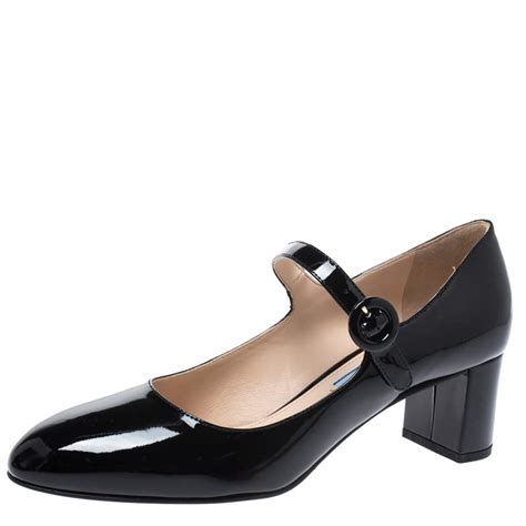 prada mary jane patent leather|Prada 35mm Leather Mary Jane Pumps .